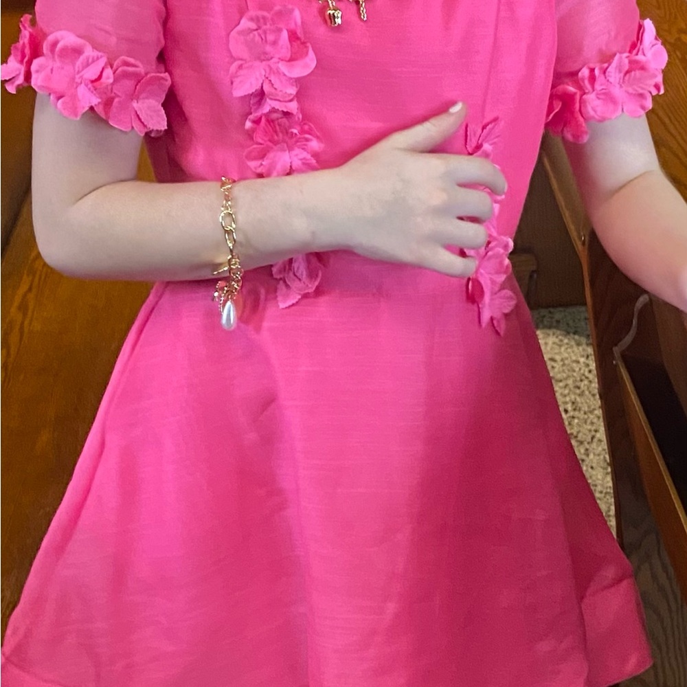 Pink Floral Kids Dress